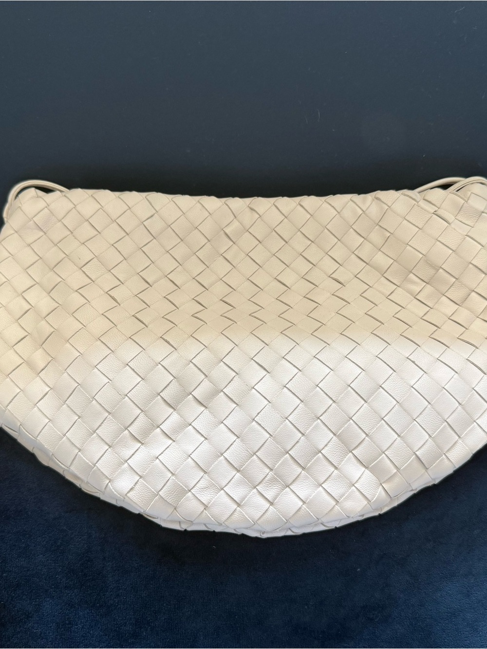 Bottega Veneta Intrecciato Woven Shoulder Bag in white